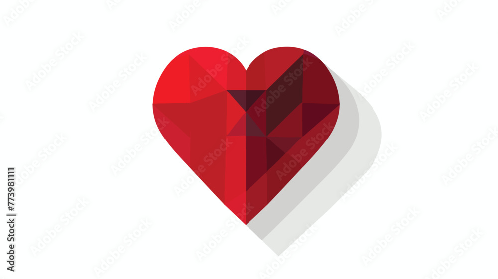 Heart flat vector isolated on white background  16