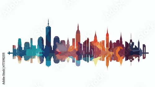 Illustration of cities silhouette flat vector isolated #773982511