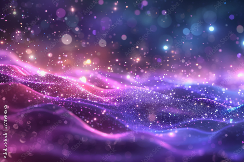 purple and pink gradient background with bokeh lights, light effects, in the style of digital art