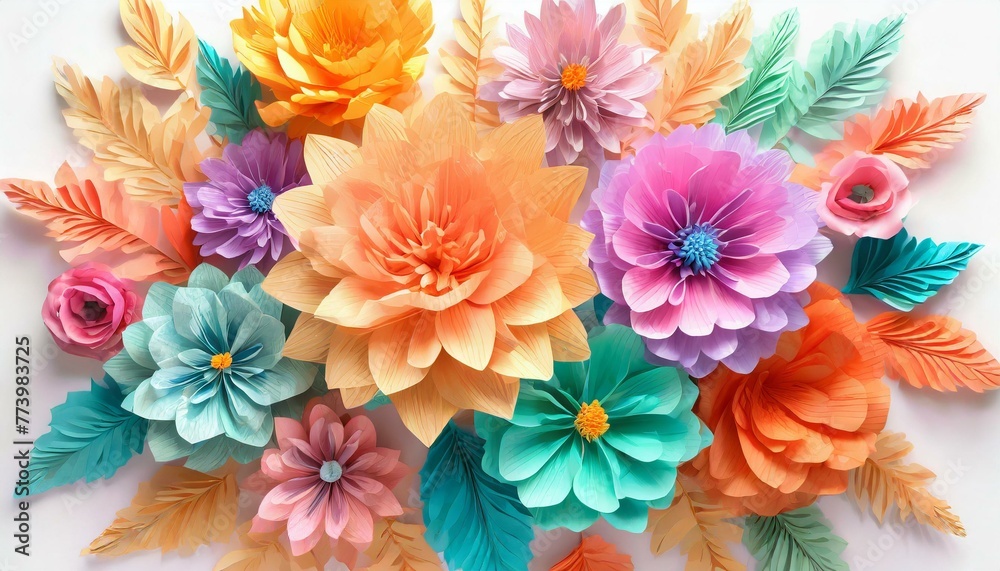Colorful Paper Blooms: Vibrant Spring Bouquet Colorful Paper Blooms: Vibrant Spring Bouquet