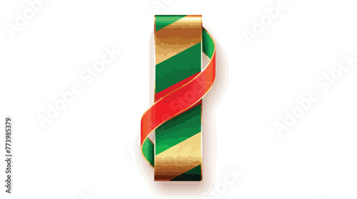 Luxury vertical ribbon with Belarus flag framed in gol