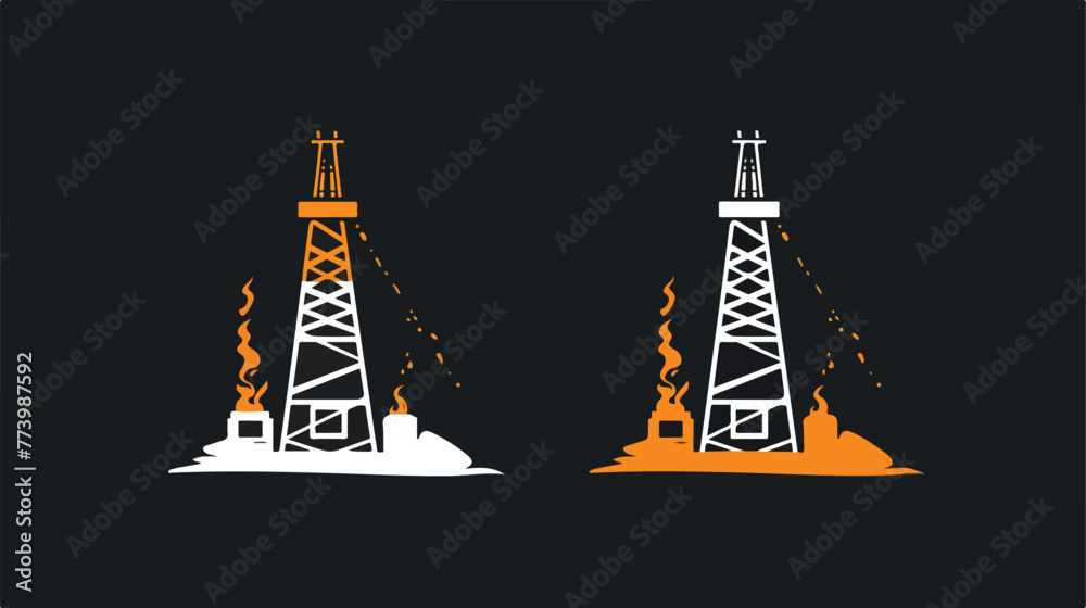 Oil derrick vector sign branding corporate logo isolat