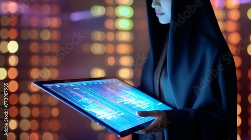 Nun Holding Tablet in Hands photo