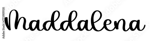 maddalena - black color - name written - ideal for websites,, presentations, greetings, banners, cards,, t-shirt, sweatshirt, prints, cricut, silhouette, sublimation
