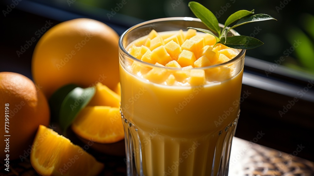 Glass of Orange Juice With Fresh Oranges Glass of Orange Juice With Fresh Oranges