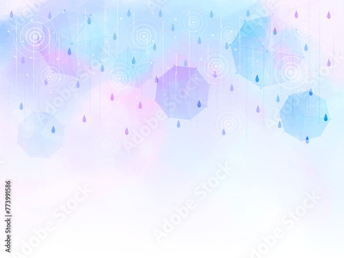傘がある雨の背景イラスト