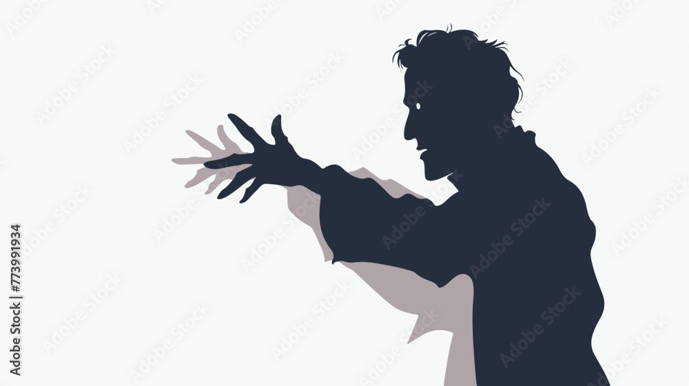 Shadow puppet flat vector isolated on white background