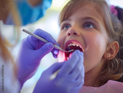 A dental assistant applying dental sealants to a child's molars for cavity protection