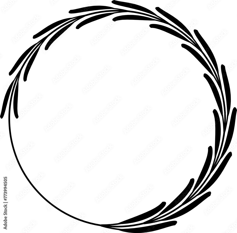 Vector simple decorative frame with leaves 