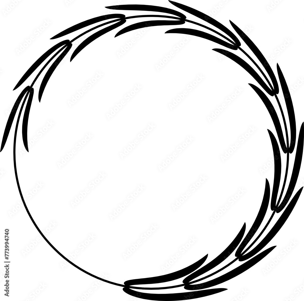 Vector round border with leaves for award, logo, invitation, nobility Vector round border with leaves for award, logo, invitation, nobility
