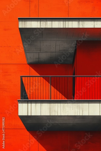Red Building With Balconies