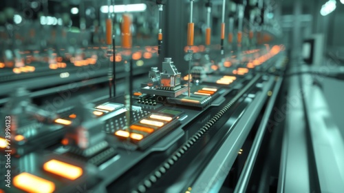 Automated factory for the production of electronics, microchips and circuits.