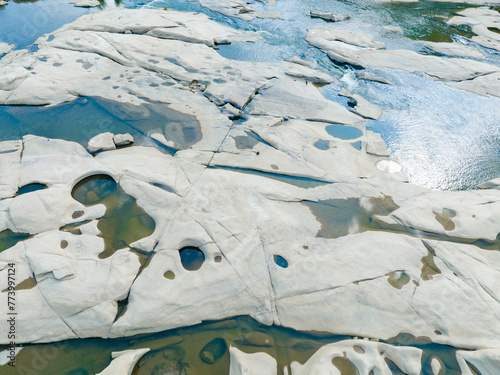 Geological wonders of the Chengpo Shijiu Group in Qiongzhong County, Hainan, China photo