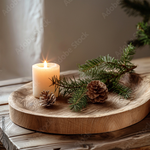 winter still life with candle
