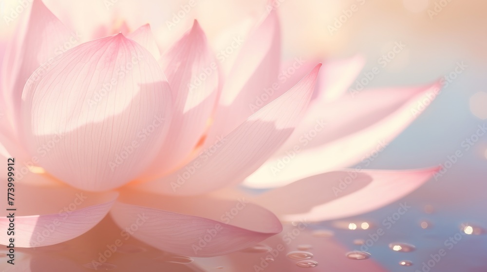 Pink Flower Floating on Water