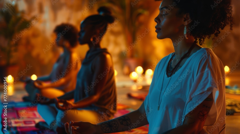 Candlelit Meditation Session at Dusk
