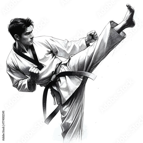 illustration of a person practicing kicks