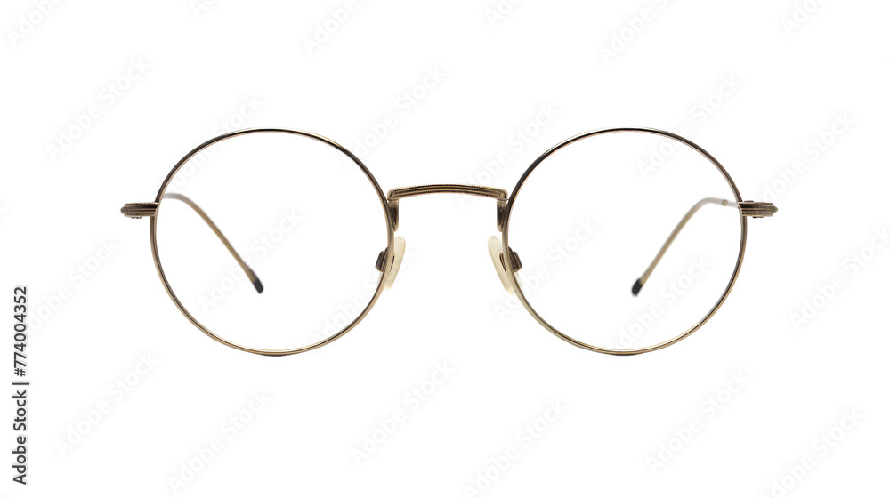 A pair of elegant glasses resting gracefully on a pristine white background