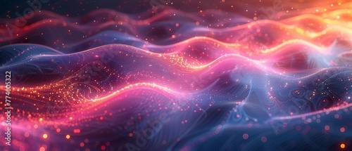 Digital art of vibrant swirling lines with dynamic light particles  illustrating energy flow.