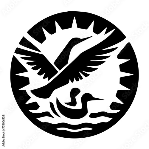 illustration of a label with fish