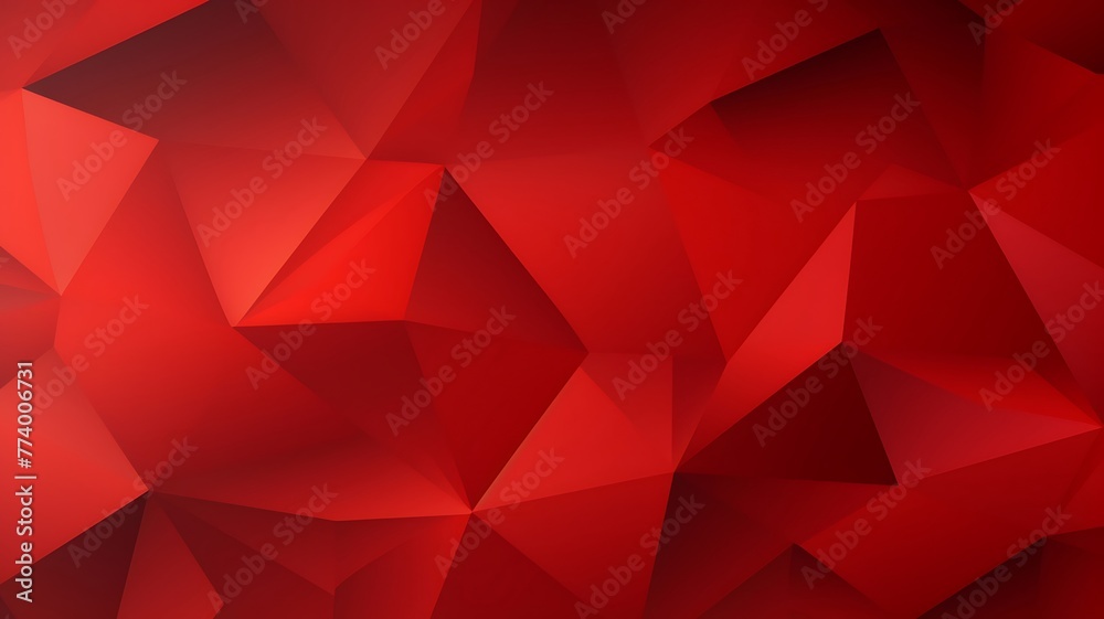Abstract Perspectives: Red Panorama Banner with Triangular Elements