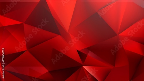 Abstract Perspectives: Red Panorama Banner with Triangular Elements photo