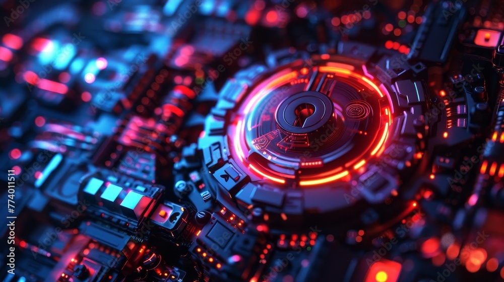 A vibrant lock and key mechanism securing digital information