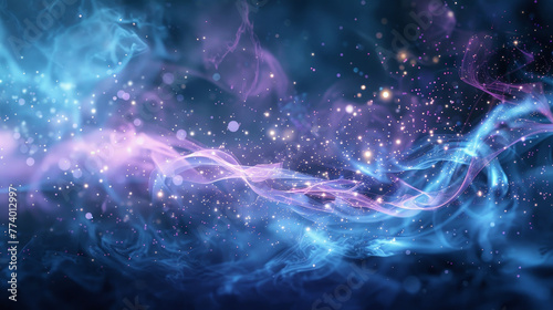 Wallpaper Mural A blue and purple galaxy with a purple line in the middle Torontodigital.ca