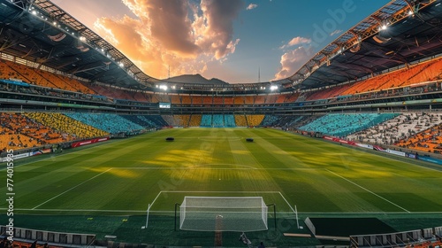 European Football cup 2024,  wallpaper soccer stadium close to the field 