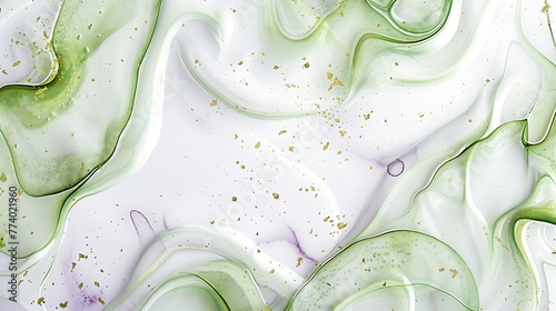 solid white background with cucumber swirls