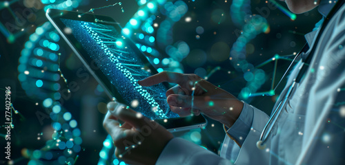 Combine digital technology and DNA double helix for medical research. 