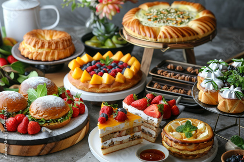 Delectable Assortment of Freshly Baked Desserts and Pastries