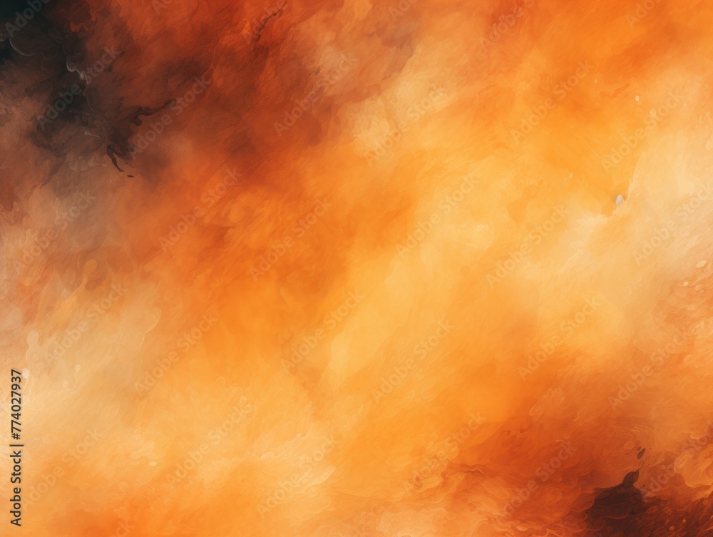 Orange dark watercolor abstract background