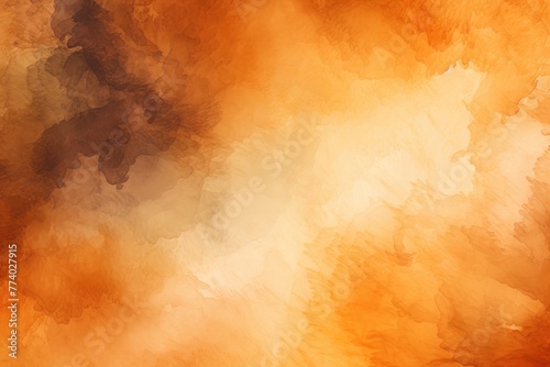 Orange dark watercolor abstract background