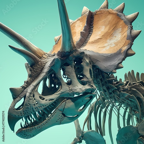 Discover the Ancient Realm of Dinosaurs - Explore the Majestic Styracosaurus Skeleton in Detail photo