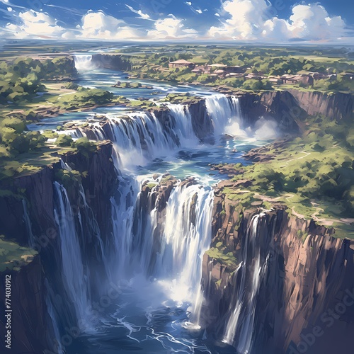 Majestic Victoria Falls Scenery  A Panoramic View of Nature s Spectacle