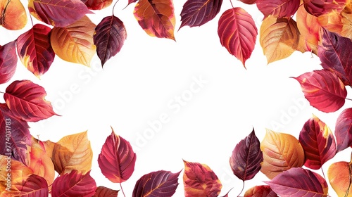 Nature Leaves Background Featuring Vibrant Autumn Leaves. Seasonal Splendor Concept.
