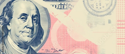 Cash money wallpaper. AI generated. Business bank halftone copyspace illustration, vintage financial invest collage