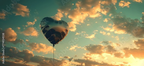 Love balloons in the air