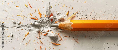A powerful image of a pencil breaking through a wall, representing the breakthrough power of education,