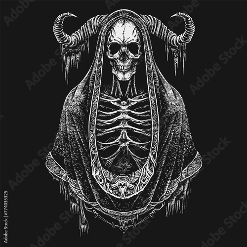 skeleton with a skull © Megadez