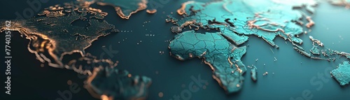 3D render icon 3D world map with highlighted areas showcasing government incentives for clean energy adoption Executive perspective icon 3d vision #774035762