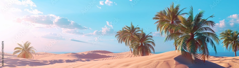 Obraz premium icon A desert with palm trees icon vision