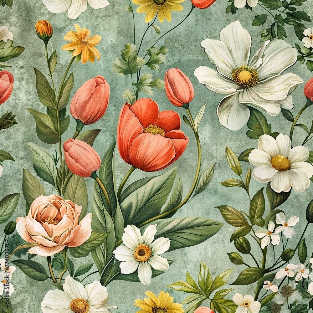 Beautiful floral pattern, ai Beautiful floral pattern, ai