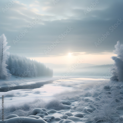 winter landscape, ai-generatet