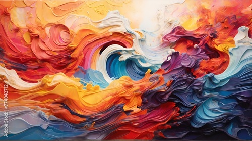 communication waves as vibrant and expressive colors. abstract art