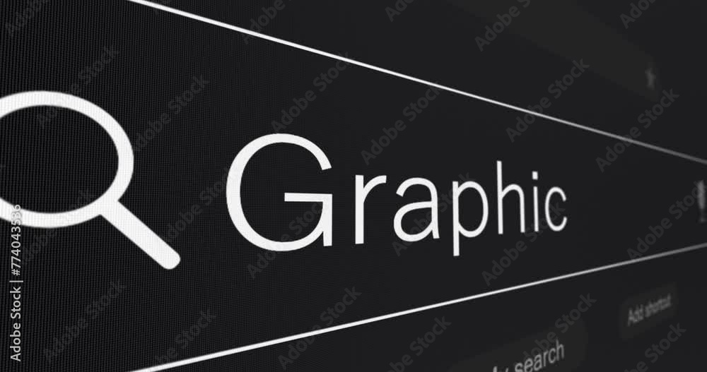 Graphic designer. Typing search query into web browser
