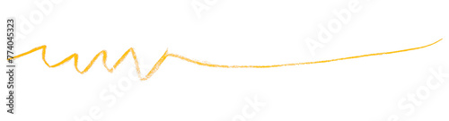 yellow pencil strokes isolated on transparent background