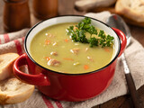Split pea soup with ham and carrots