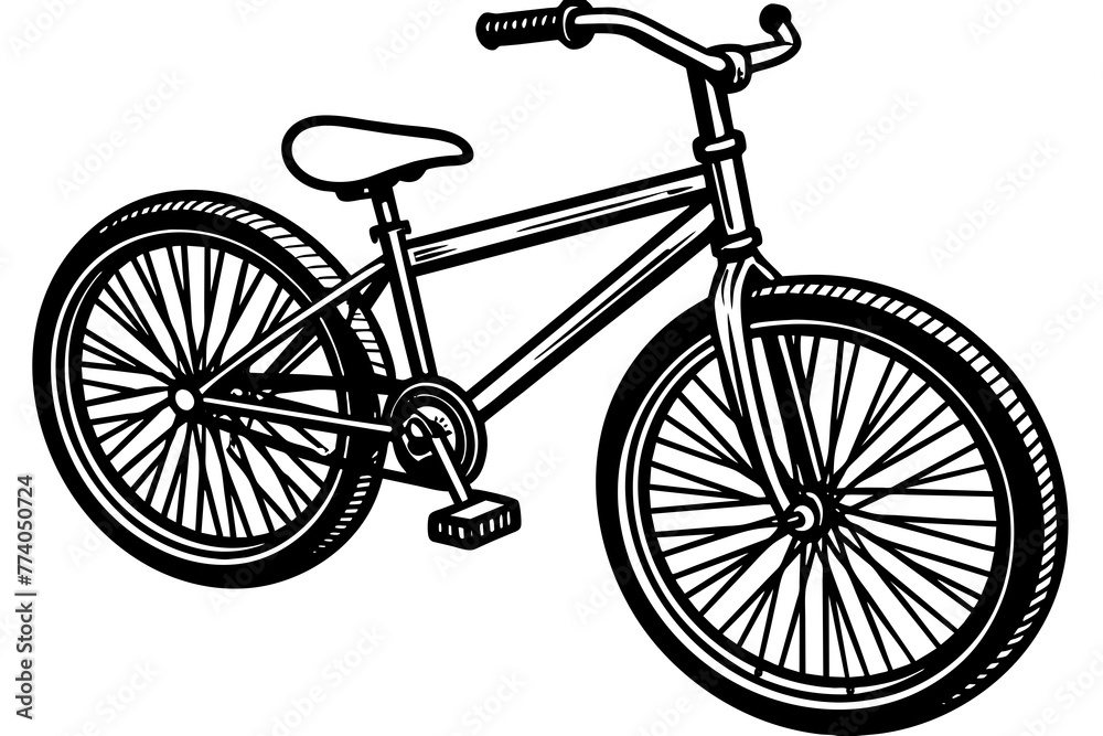mountain-bike-in-3-4-perspective accurate vector illustration 